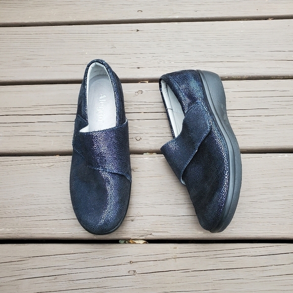 Alegria Lauryn Cosmos Iridescent Metallic Blue Purple Slip-on Clogs 40 - Picture 8 of 8